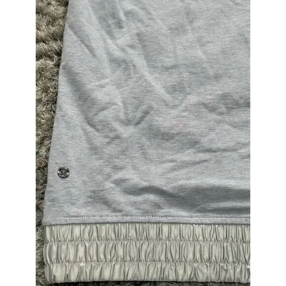 Lululemon Women’s Pullover Hoodie Size 6 Light Heather Gray Satin Trim Athletic - Picture 6 of 11
